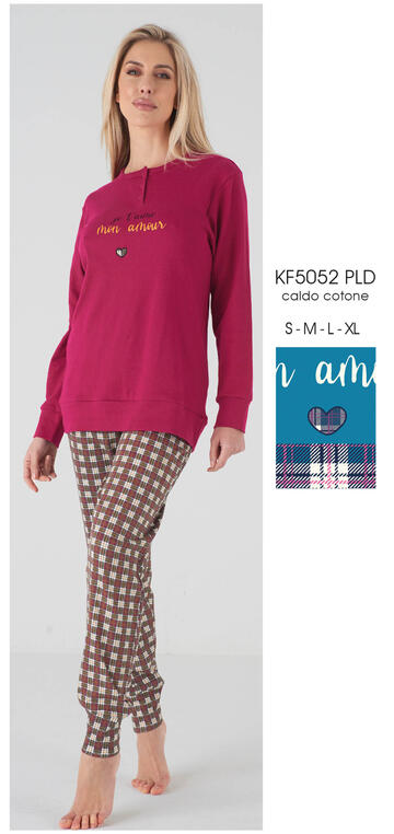 ART. KF5052 PLD- pigiama donna m/l interlock kf5052 pld - Fratelli Parenti